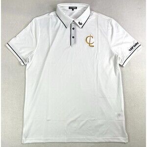 LIV Golf Cleeks Team Polo GC Golf Short Sleeve Polo Shirt White Mens Large New